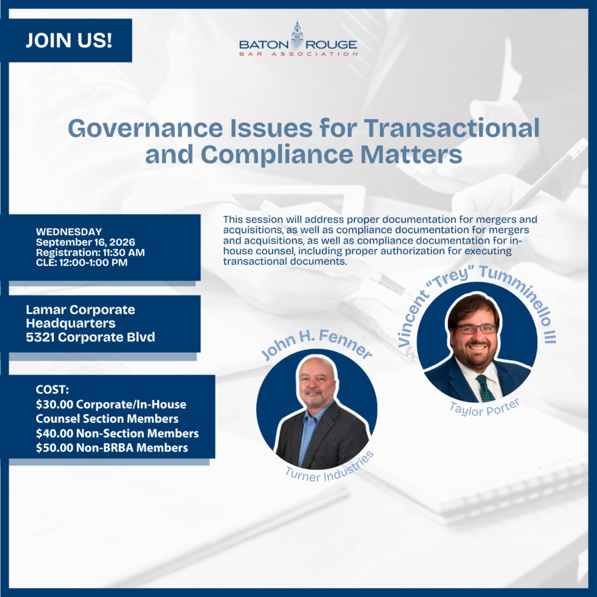 Corporate/ In-House Counsel CLE: Governance Issues
