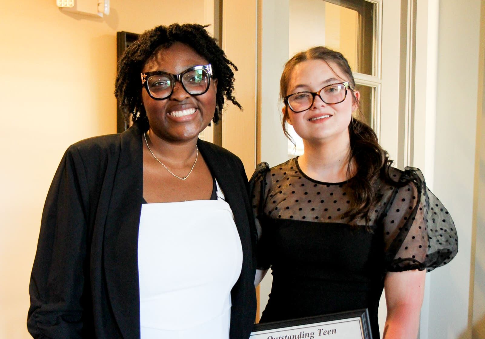 Channing Hall and Outstanding Teen Volunteer award winner Julie Tackett.